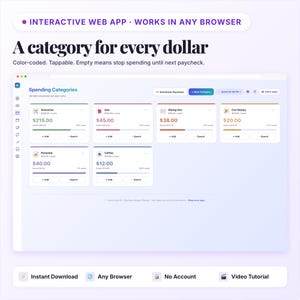 Paycheck Budget Planner App | Zero-Based Budget, Bill Tracker, Savings Goals | Interactive Web App | Digital HTML Download image 5