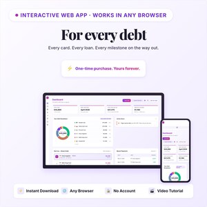 App per la pianificazione del rimborso dei debiti / Calcolatore a effetto valanga + metodo a palla di neve / App Web interattiva / Strumento di monitoraggio per la liberazione dai debiti / Download digitale in HTML immagine 10
