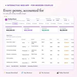 Interactive Wedding Planner App | Budget, Guest List, Seating Chart, Vendor Manager, To Do | Digital HTML Download image 5