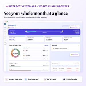 Paycheck Budget Planner App | Zero-Based Budget, Bill Tracker, Savings Goals | Interactive Web App | Digital HTML Download image 4