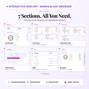 Cash Envelop Planner-app | Budgettracker, geld terugbrengen, rekeningenmanager | Interactieve webapp | Digitale HTML-download afbeelding 2