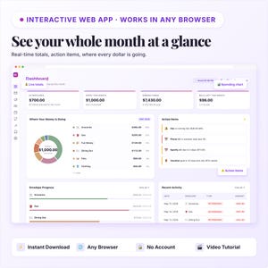Cash Envelop Planner-app | Budgettracker, geld terugbrengen, rekeningenmanager | Interactieve webapp | Digitale HTML-download afbeelding 4