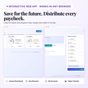 Paycheck Budget Planner App | Zero-Based Budget, Bill Tracker, Savings Goals | Interactive Web App | Digital HTML Download image 6