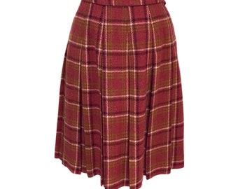 vintage 1960's pleated plaid skirt / Bobbie Brooks / 60’s school girl skirt / women's vintage skirt / size medium