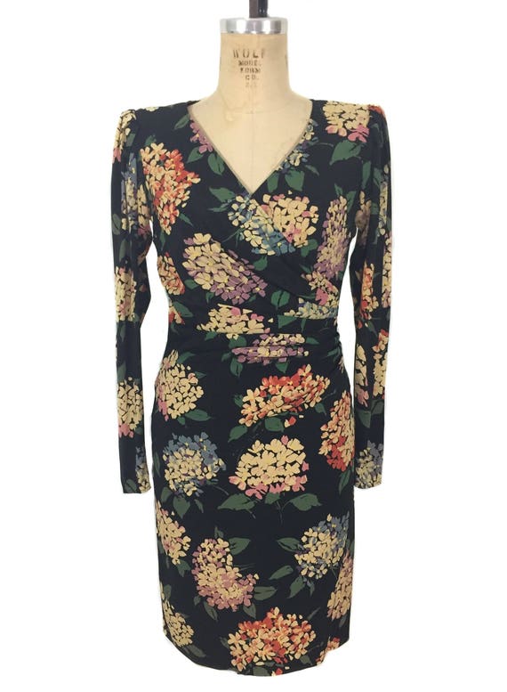 vintage 1980's EMANUEL UNGARO floral dress / 80’s 