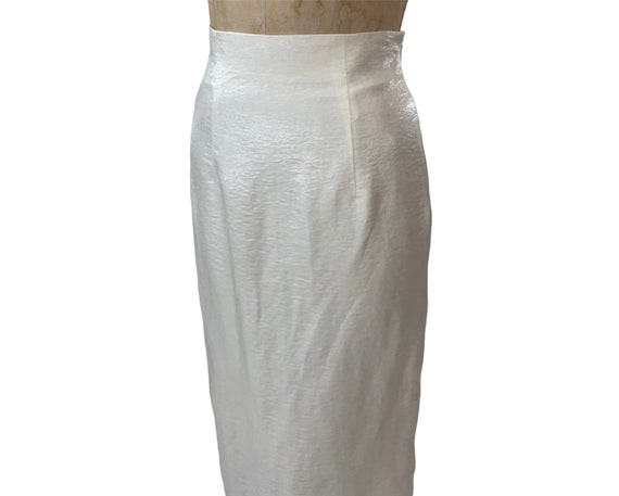 vintage 1990’s KARL LAGERFELD ivory skirt / 90’s … - image 2