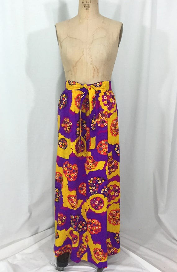 vintage 1970's floral maxi skirt / 70’s maxi skir… - image 2