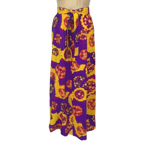 vintage 1970's floral maxi skirt / 70’s maxi skir… - image 1