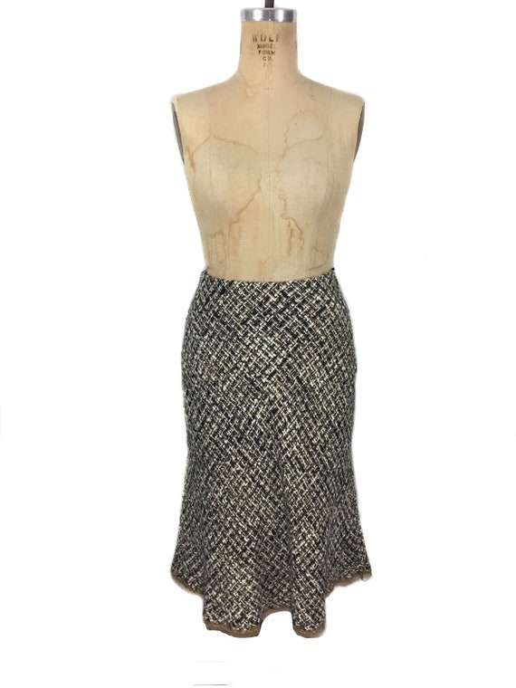 vintage PRADA tweed skirt / wool blend / tailored… - image 1