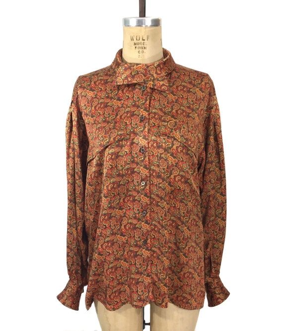 vintage 1980’s ESCADA paisley blouse / 80’s silk b