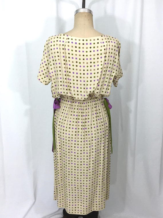 vintage 1950's geometric print dress / B.H. Wragg… - image 5