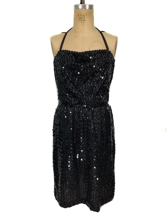 women's black glitter dress Zapaka Women Black Mermaid Prom Dress Round Neck Sequin Long Evening Dress, Black / XL