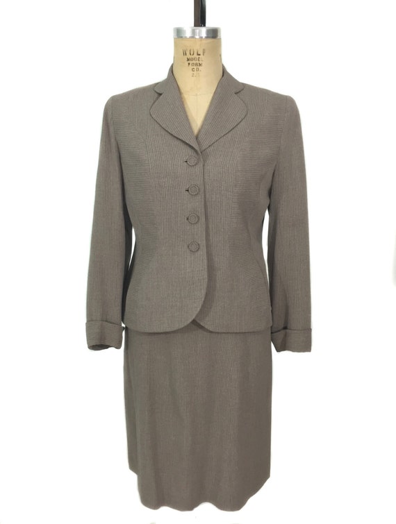 vintage 1940's pinstripe skirt suit / David Cryst… - image 1