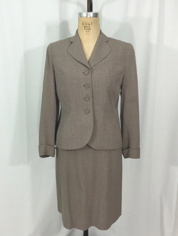 vintage 1940's pinstripe skirt suit / David Cryst… - image 2