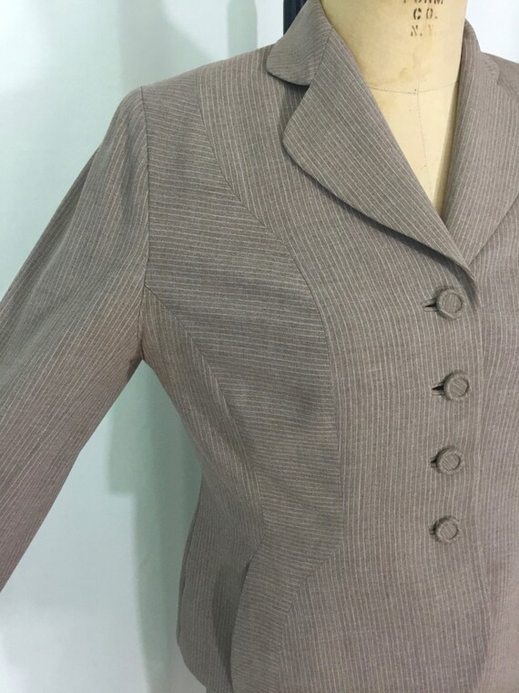 vintage 1940's pinstripe skirt suit / David Cryst… - image 3