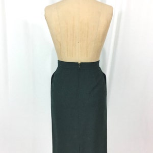 vintage 1970s EMANUEL UNGARO pencil skirt / Ungaro Parallèle / 70s green skirt / wool skirt / women's vintage skirt / tag size 8 image 4