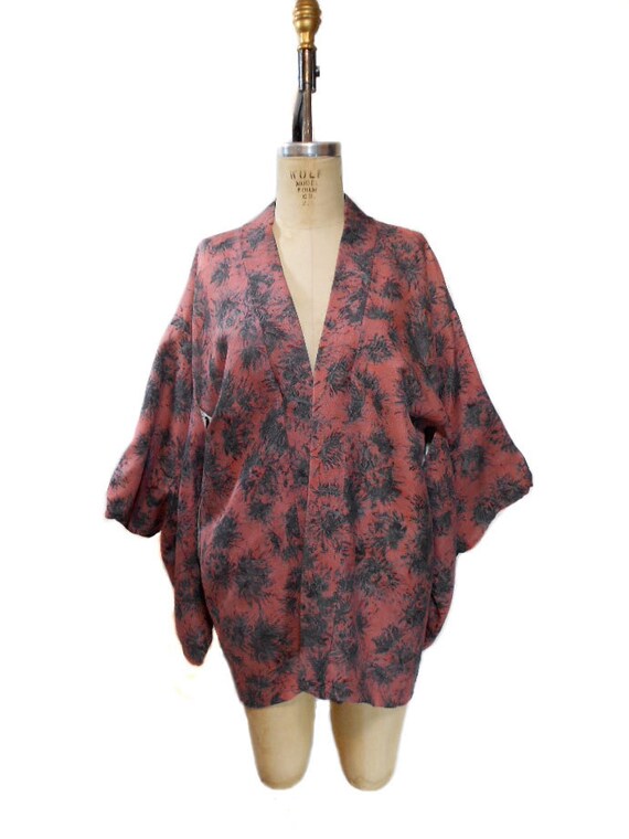 vintage silk haori kimono jacket / short robe / ab