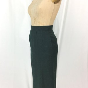 vintage 1970s EMANUEL UNGARO pencil skirt / Ungaro Parallèle / 70s green skirt / wool skirt / women's vintage skirt / tag size 8 image 3