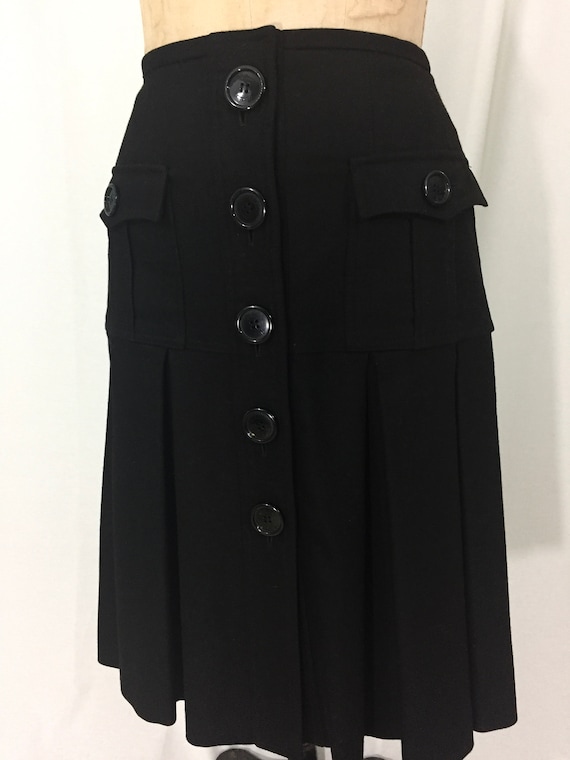 Vintage BURBERRY Button Front Skirt 90 s Y2K Burberry Skirt