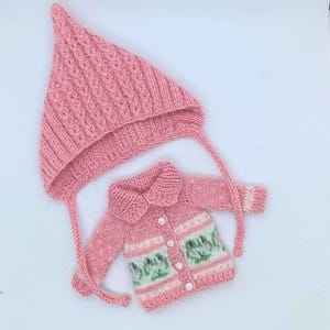 Pink Pixie Bonnet Set, Handmade Blythe Clothes, Cottagecore Doll Outfit, OOAK Blythe Gift