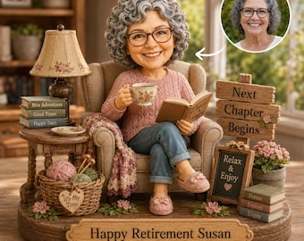 Personalized Retirement Figurine, Custom Beach Theme Retiree Keepsake, Retirement Gift for Coworker Teacher Nurse
