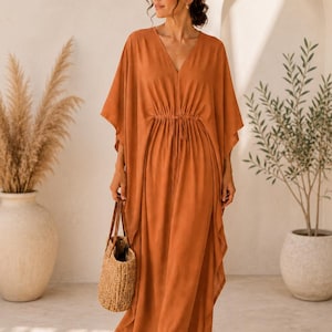 burnt orange maxi dress uk MARY Burnt Orange Rose Detail Maxi Dress with Tie Back