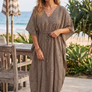 brown and black chevron dress Size:US 24 A divine ideal wholesale clothing vendors Blue African print mini