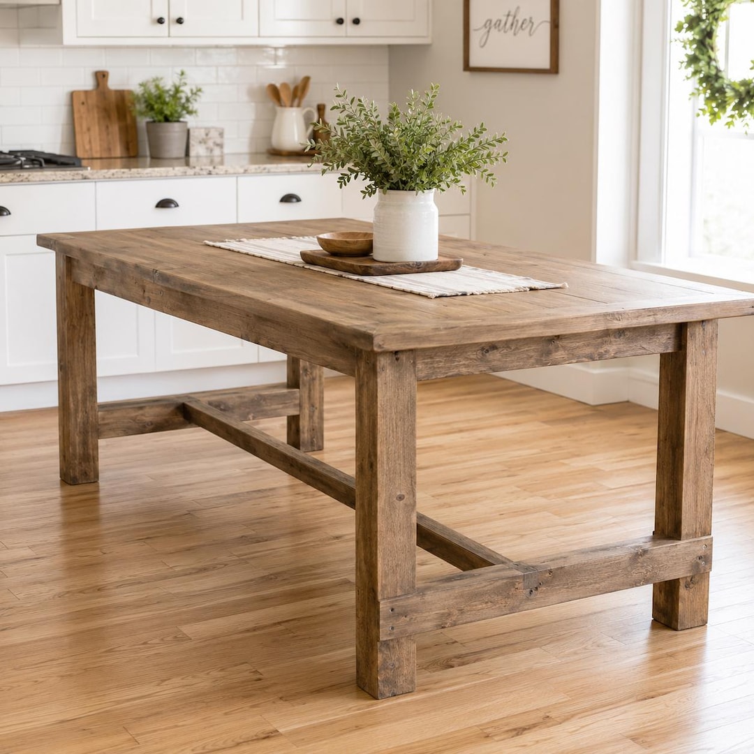 Farmhouse Dining Table Plans | Rustic Woodworking Build Guide (PDF) - Etsy