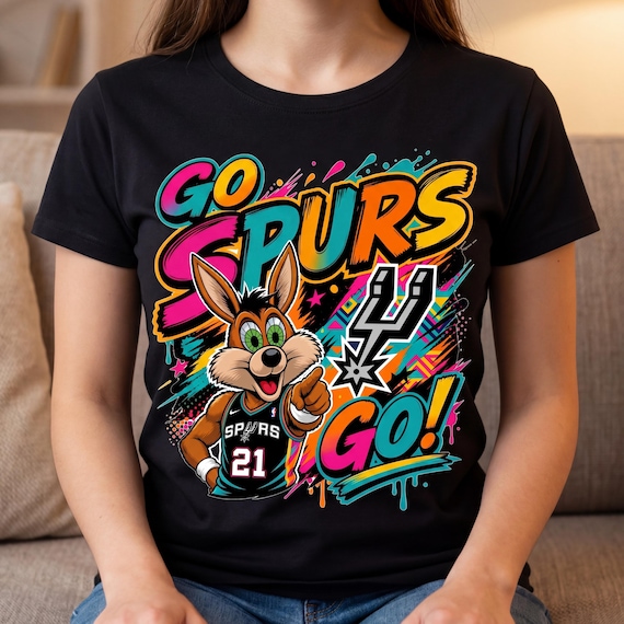 Go Spurs Go PNG, San Antonio Spurs Basketball PNG, Wembanyama Spurs Mascot Design, Spurs Game Day Shirt, NBA Basketball Sublimation Download