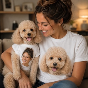 Anpassade matchande t-shirts för hund och ägare, personliga matchande t-shirts för hund och person, matchande t-shirts för husdjur och ägare, t-shirt med bekväma färger