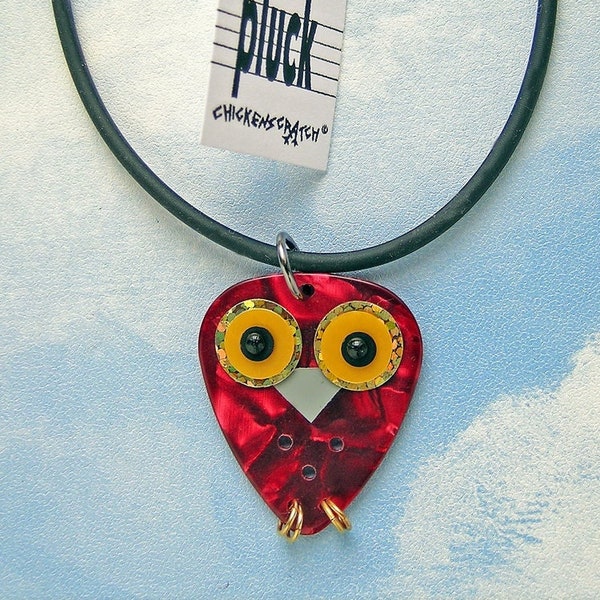 Pluck Crimson Owl Necklace