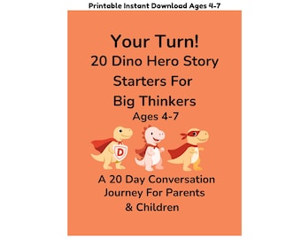 Libro di attività "Storie di eroi dinosauri" per bambini dai 4 ai 7 anni (Download immediato)