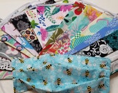 Face Mask Reversible Fun 40 Assorted Florals Whimsical Prints 2 Ply Cotton Adult Made To Order 3 - 5 Business Days See Item Details