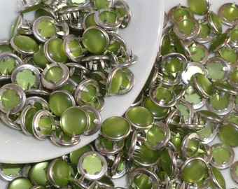 25 Lime Pearl Snap 4 Part Prong 7/16" Size 16 Western Shirts Bibs Totes Rodeo Dance Costumes Infant Fabric Closure Halloween Cowgirl/boy