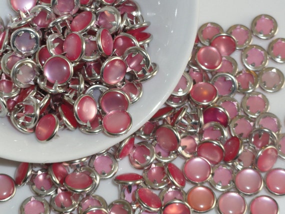 12 Pearl Snap 4 Part No-Sew 7/16" Size 16 Light Pink Western Shirt Bib Tote Rodeo Wedding Dress Baby Fabric Closure Halloween Dance Costumes