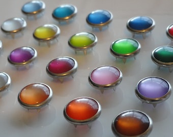 25 Pearl Snap Sets PICK 1 or MORE COLORS (Over 31 to choose from) 4-Part No-Sew 11mm Western Shirt Flannel Bibs Totes Costumes 7/16" Size 18