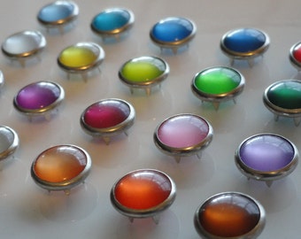 50 Pearl Snap Sets PICK 1 or MORE COLORS (Over 31 to choose from) 4-Part No-Sew 11mm Western Shirt Flannel Bibs Totes Costumes 7/16" Size 18