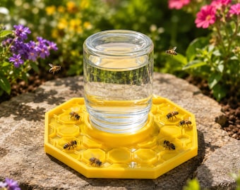 Abbeveratoio per api stampato in 3D, stazione di abbeveraggio per impollinatori, graziosa decorazione da giardino a tema api, regalo ecologico per gli amanti delle api.
