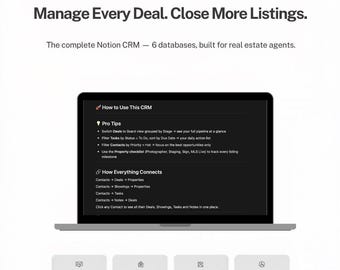 Notion Template Realtor crm | Kundenmanagment | Makler Dashboard