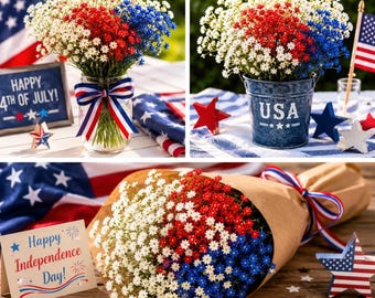 Handmade 4th of July Floral Decor _ Memorial Day USA _ 4th of July Outdoor Floral Arrangement _ Americana Door Decor - Birthday Parties