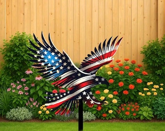 Handmade Eagle Garden Stake _ 4th of July Yard Art _ Gift For Patriotic _ Independence Day Gift _ Garden Decor _ Memorial Day _ 4th of July