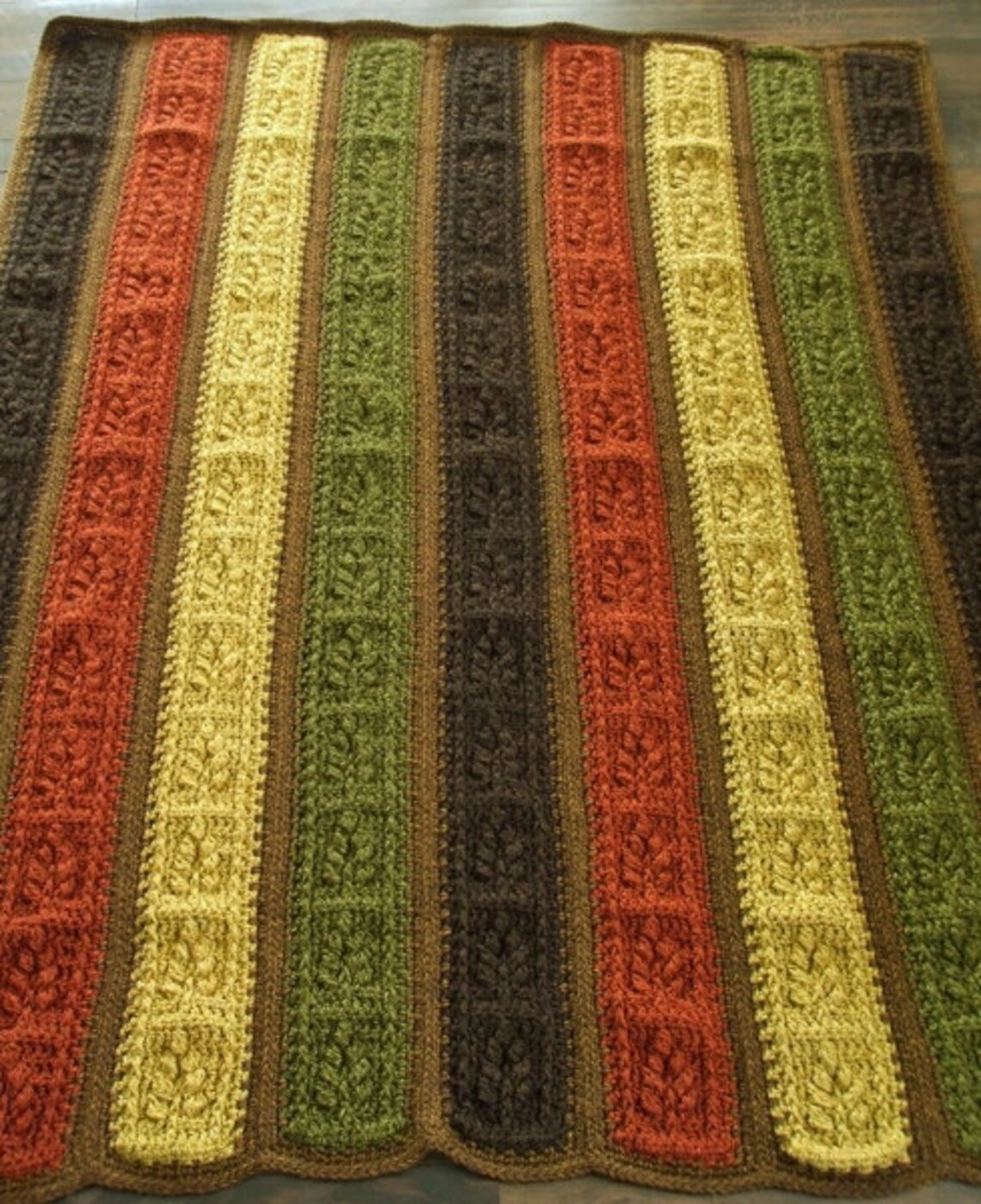 Leaf Afghan in Autumn Crochet Throw Blanket Etsy