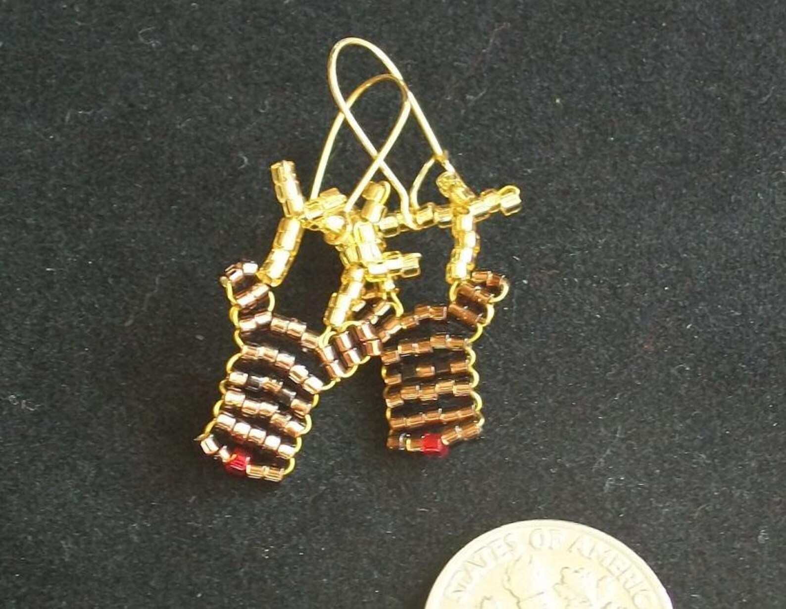 Beaded Christmas Reindeer Earrings Etsy