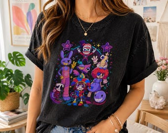Comfort Colors® The Amazing Digital Circus Shirt, TADC Character Tee, Pomni Jax Caine Graphic Shirt, Cartoon Fan Gift, Gamer Tee