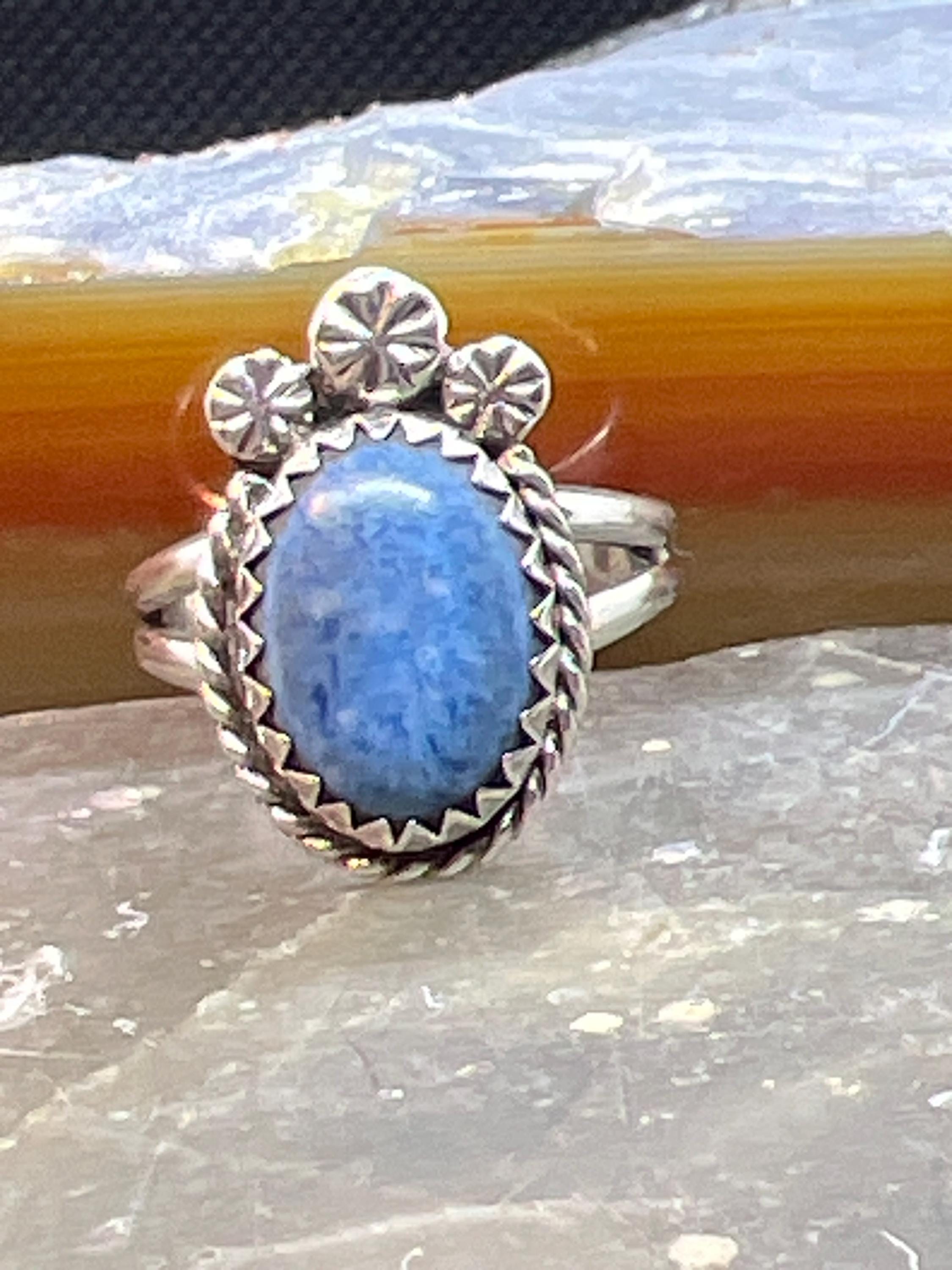 Vintage Denim Lapis and Sterling Silver Ring Artisan Hand Crafted Native American Ring size 7.25 #soulfuljewels T180