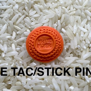 Trap, Skeet, Sporting Clays, Clay Pigeon Target Shotgun Tie TAC Stick Pin Lapel Pin “White Flyer” Orange Clay Target polymer clay 231