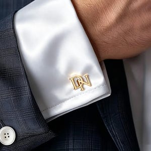 Custom Monogram Cufflinks, Engraved Stainless Steel Initials, Men's Suit Accessories