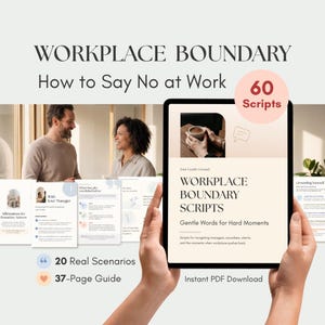 Workplace Boundary Scripts | 60 Gentle Scripts to Set Limits with Manager, Coworkers & Clients | Communication Guide PDF | Digital Download