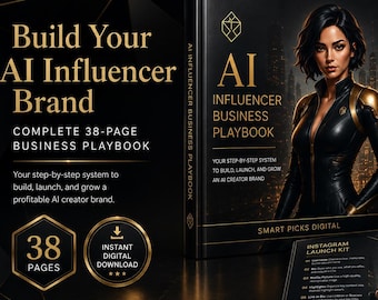 AI Influencer Business Playbook Social Media Kit Brand Templates Creator Guide Digital Download