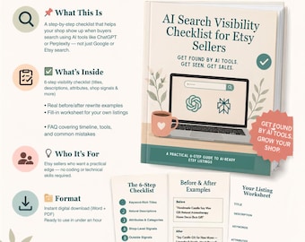 Lista de verificación de visibilidad en búsquedas con IA para vendedores de Etsy: ¡Hazte visible con ChatGPT!